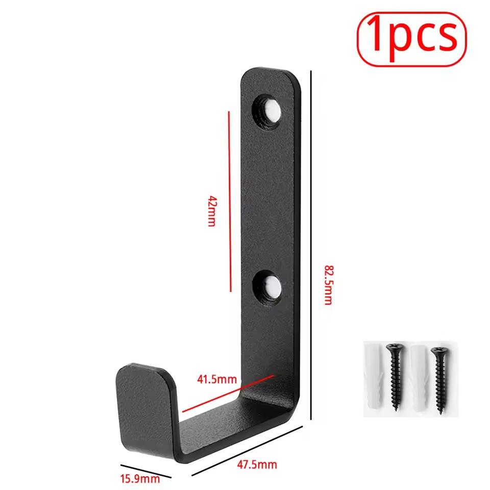 1/3/5pcs Black Metal Wall Coat Hook Mounted Clothes Hanger Towel Rack Outdoor Hanging Hooks for Backpack Keys Screw Install