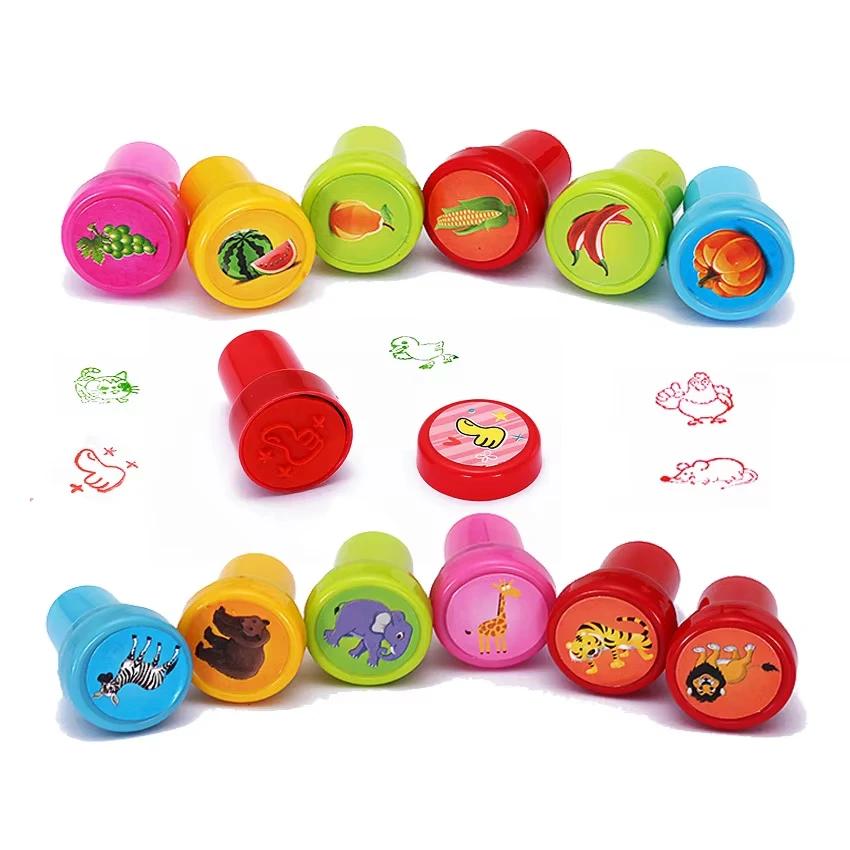 10pcs Assorted Self-Ink Stamp Seals for Kids Toy Smiley Face Children's Scrapbooking DIY Painting Photo Album Decor