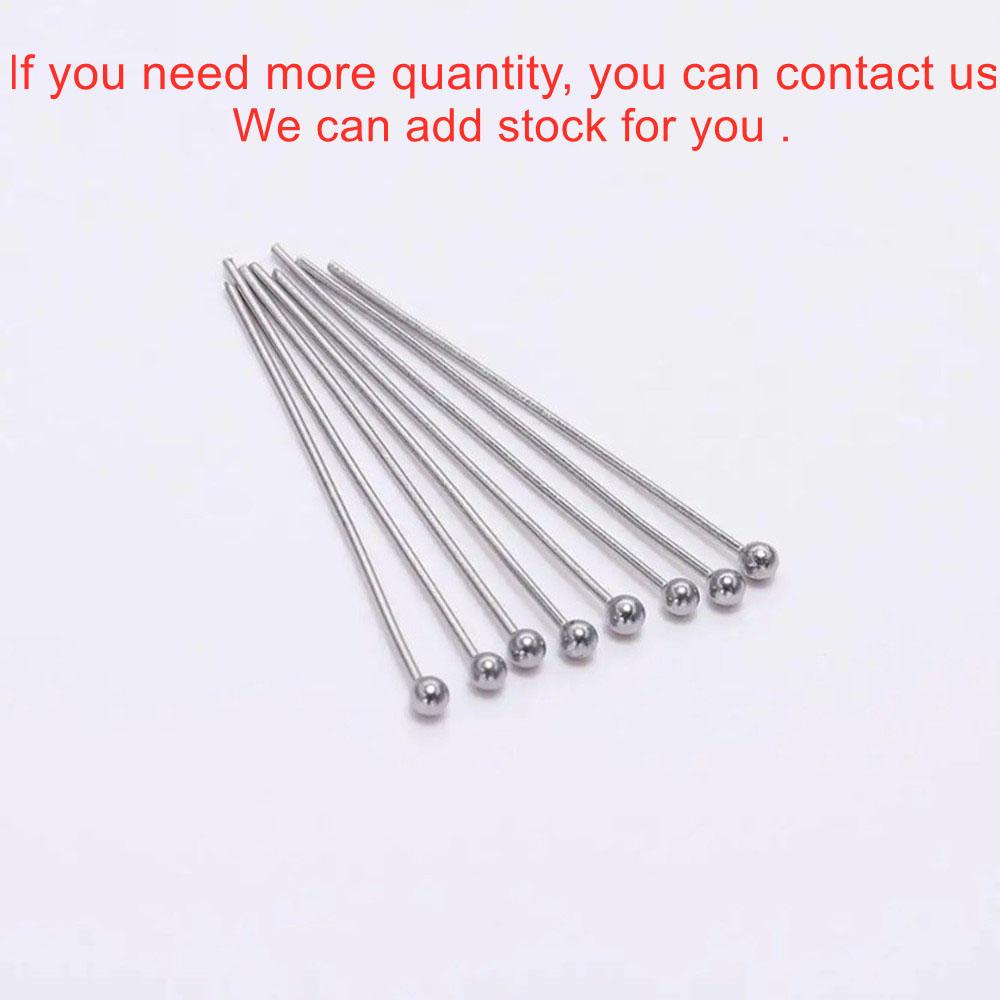 100pcs/Pack Stainless Steel 15-50mm Silver Ball Head Pins For Handmade DIY Jewelry Making Headpin Findings Accessories