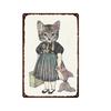 Cute Animal Funny Cat Metal Signs Vintage Metal Sign Painting Plate for Bar Club Pet Shop Decor Retro Poster Wall Decor Painting