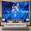 Custom Name Text Tapestry Erling Haaland Personalized Polyester Wall Tapestry For Bedroom And Room