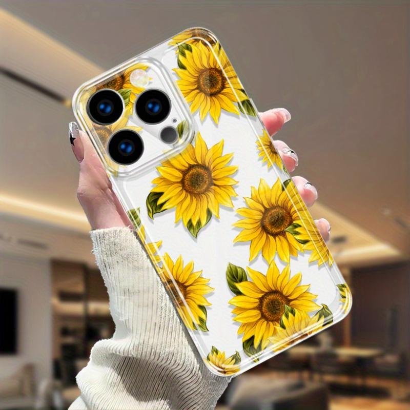 

Sunflower Graphic Clear Phone Case For iPhone 16 15 11 12 14 13 Pro Max Mini X XS XSMax XR 7 8 Plus SE4 16e Silica Covers Fundas iPhone 16 Pro