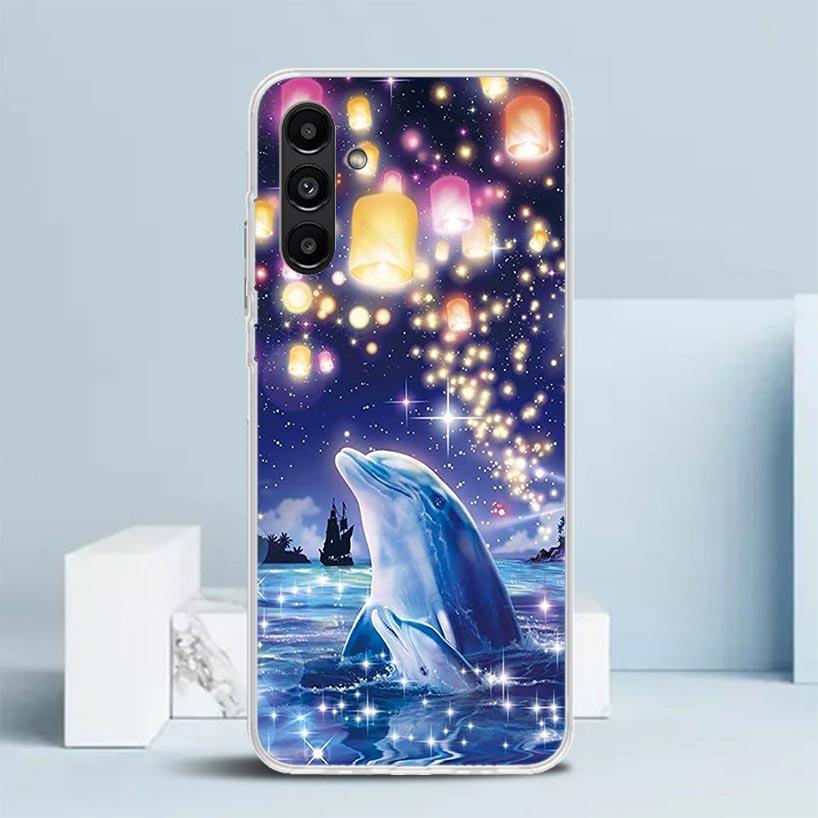 Ocean Animal Cute Dolphin Phone Case For Samsung Galaxy A17 A37 A57 A16 A15 A14 A13 A56 A55 A54 A53 A36 A35 A34 A33 A26 A25 A24