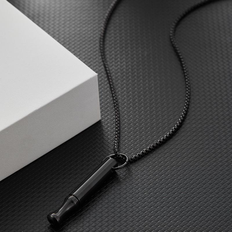 Breathwork Meditation Mindfulness Breathing Anti Smoking Necklace Stainless Steel Whistle Anxiety Relief Jewelry