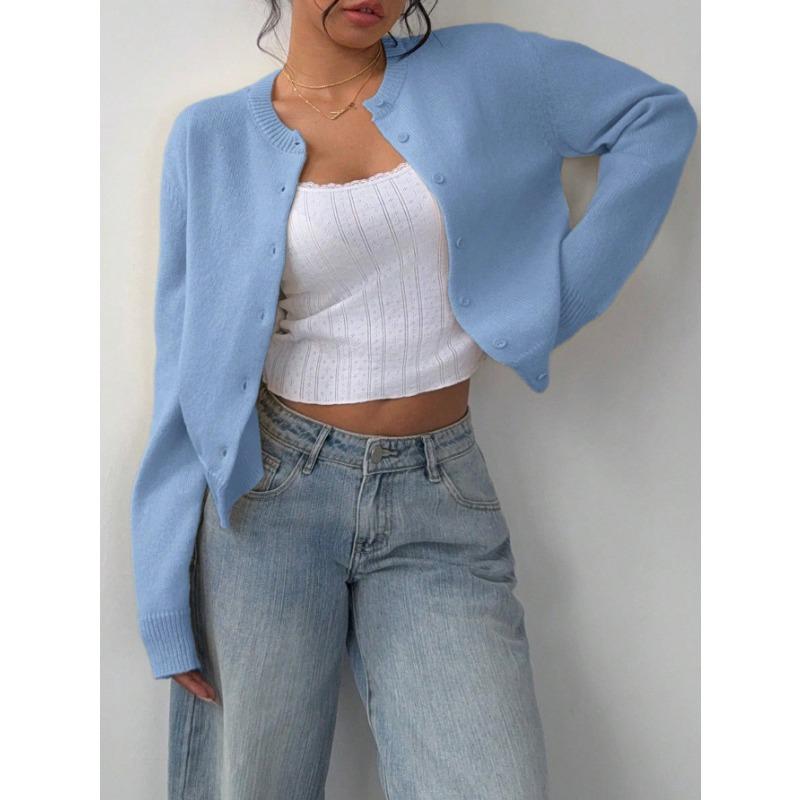 Women S Short Loose Solid Knit Cardigan Casual Sweater Coat