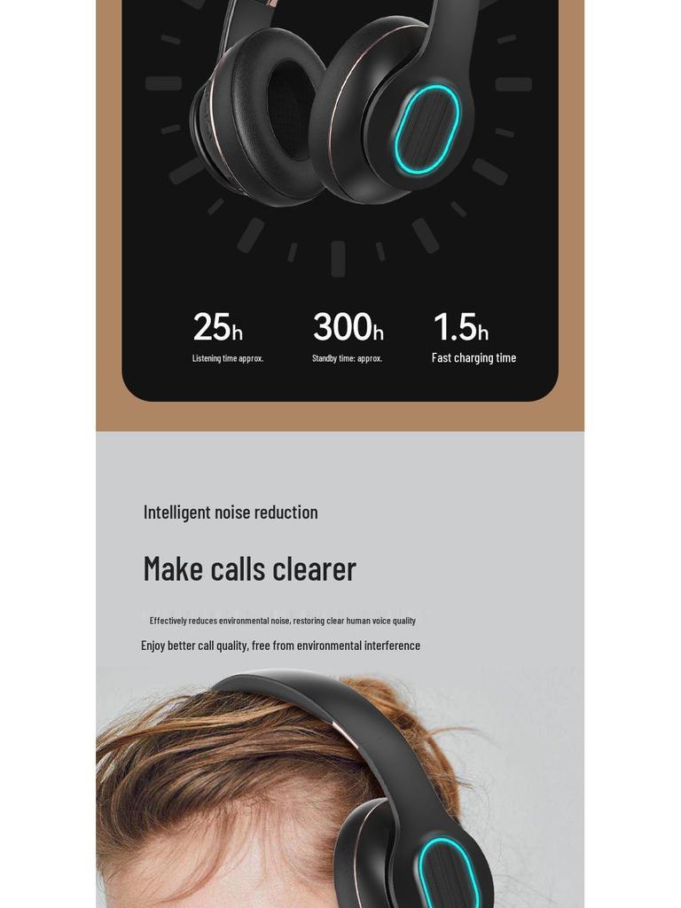 Over-Ear Wireless Bluetooth Headphones with Deep Bass for Sports & Gaming