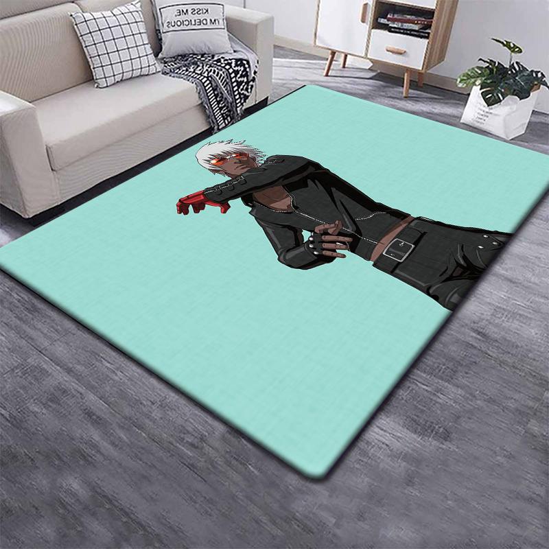 

KOF Аніме Гарний живописний килим для вітальні Килим великої площі Чорний м який килим Прикраса дому Килимки Бохо Килимки Пікнік 40x60cm(15x23 in)