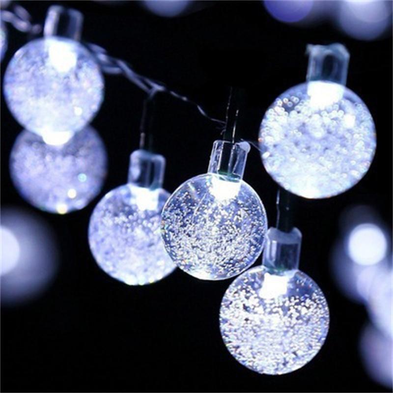 3M LED Light Crystal Ball Outdoor Garden Camping Light String 20 LED Lights Waterproof Garland Light Ramadan Decorations