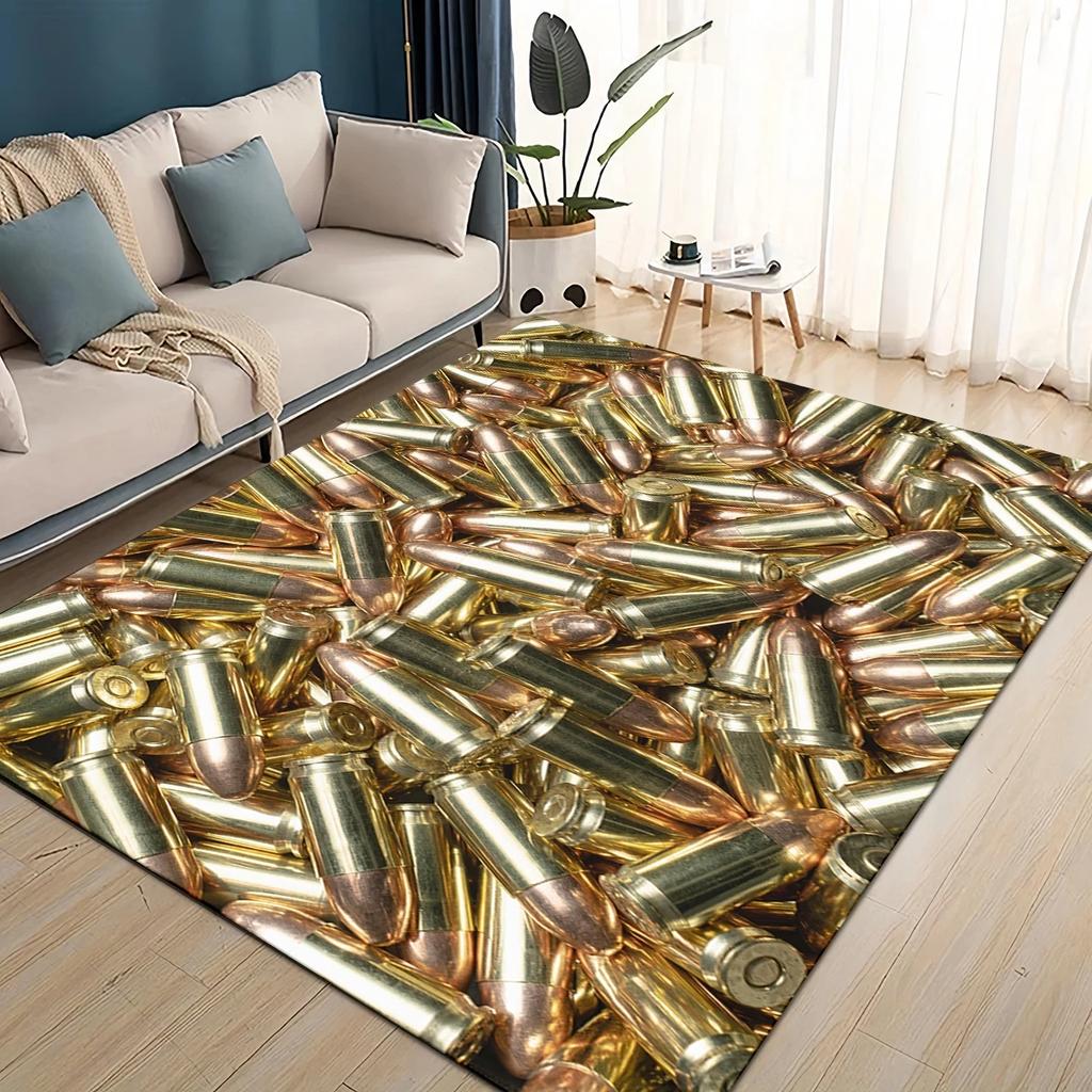 27 Arten Coole Verschiedene Arten von Pistolenkugeln Teppich für Wohnzimmer Schlafzimmer Haus Sofadekoration, Kinder Spielen Rutschfeste Bodenmatte