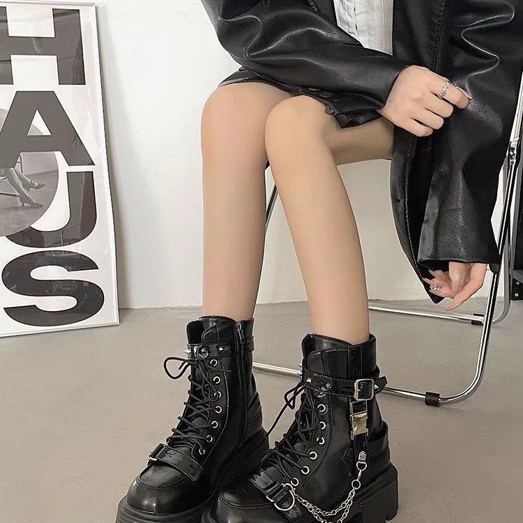 cos heightening shoes platform Martin boots women's spring new small versatile locomotive boots British style short boots tide