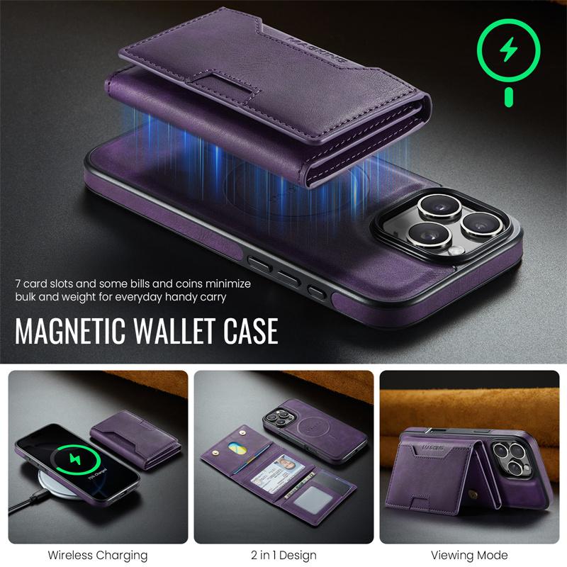 Retro Flip Leather Phone Case For iPhone 16 Pro Max 17 Air 15 Plus 14 13 12 Wallet Cards Magnetic Wireless Charging Back Cover