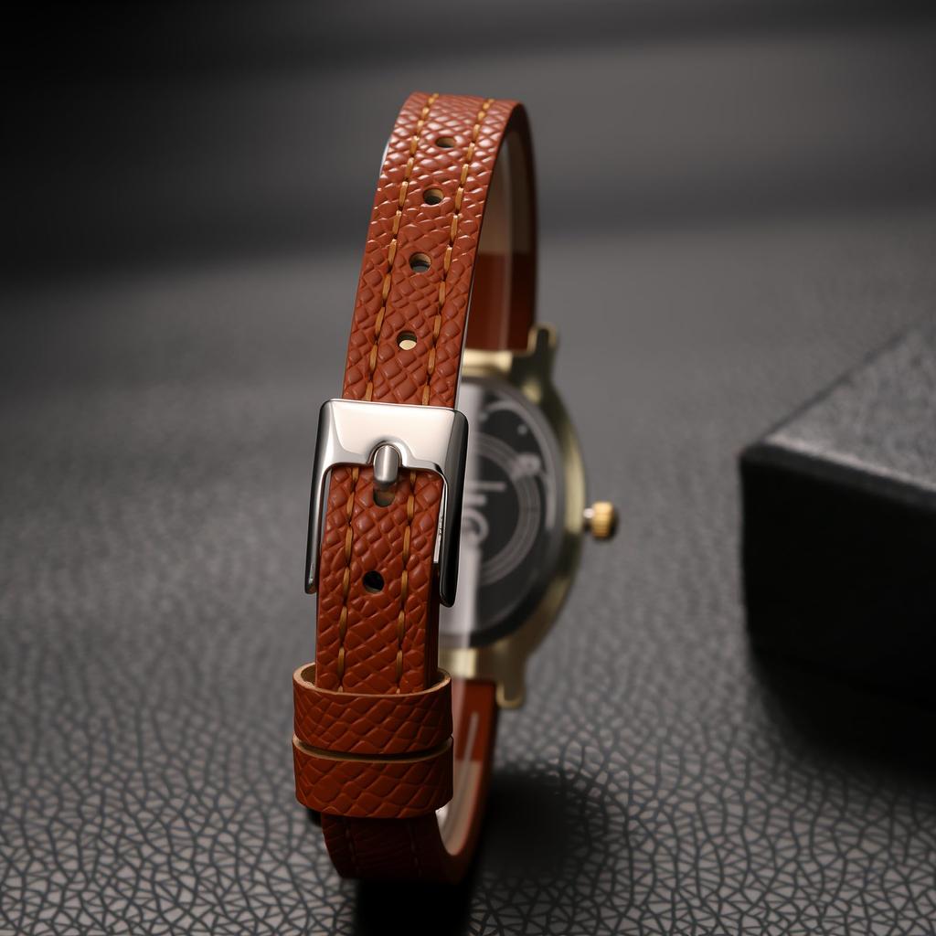 Women's Watch Leather Strap Waterproof Bracelet Roman Numerals Analog Display Antique Fashionable Quartz Casual Business Fashion Accessory -