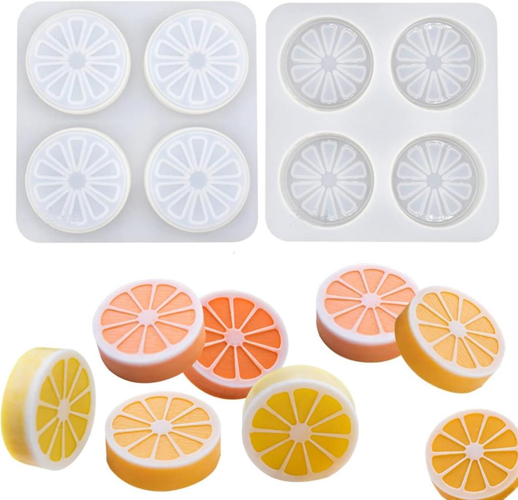 1 ks 4 dutinkové silikonové formy na plátky citronu Silikonové formy na plátky pomeranče na ruční zdobení mýdlových dortů .