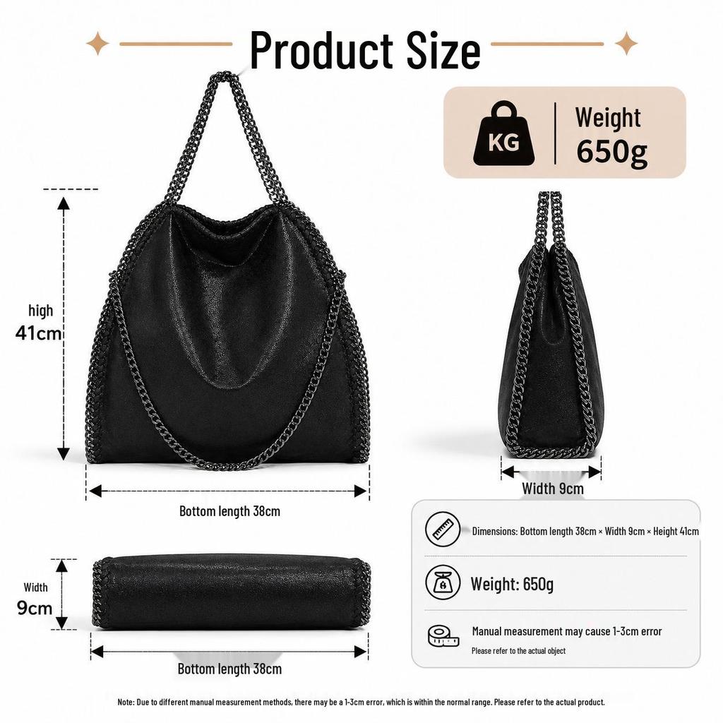2026 Retro-Kette Damen faltbare Single-Shoulder-Tragetasche - Europäischer & Amerikanischer Stil, Große Kapazität