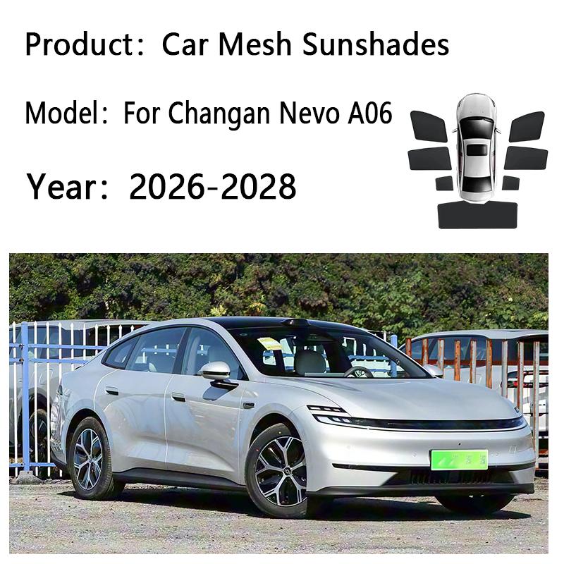 Car Mesh Sunshade For Changan Nevo A06 2026~2028 Windshield Privacy Curtains Heat Insulation Sunscreen Sun Visors Accessories