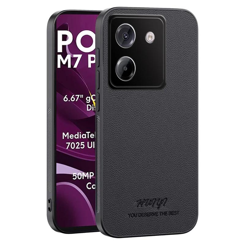 Luxury Business Leather Soft Frame Magnetic Cover For Xiaomi Poco M7 Pro PocoM7 Pro 5G Phone Cases Capa