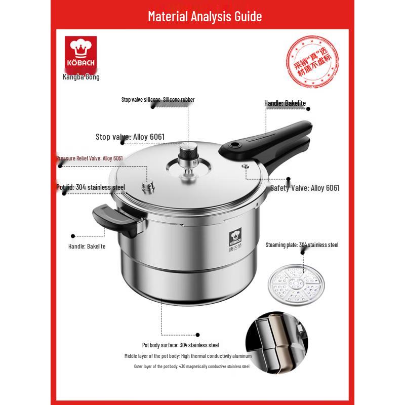 Kobach 22cm 3-Ply Stainless Steel Pressure Cooker