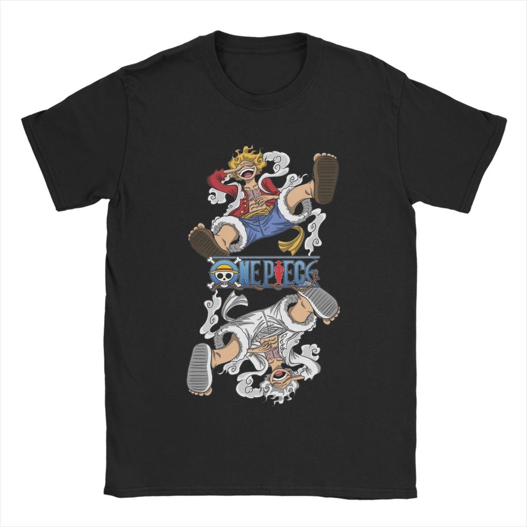 Anime Monkey D Luffy for Unisex Women T Shirt One Piece Fun Tees Short Sleeve O Neck TShirts Pure Cotton Original Tops