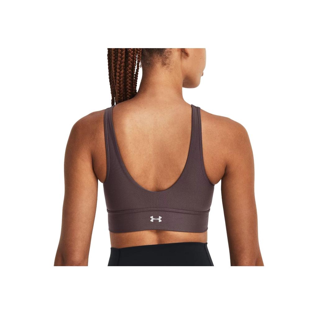 Under Armour Infinity Solid Fitted Pullover Medium Support Sports Bra Women Underwear Chestnut 1376883-057