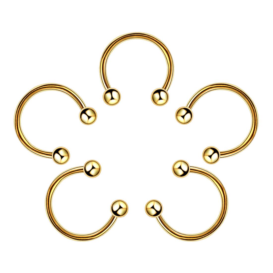 

Мода губная губа кольцо серьги-гвоздики бесшовные пирсинг хирургическая сталь титановая сталь козелка хрящ сексуальные украшения для тела перегородка обруч для носа темперамент 1.2*10+3mm #Ball 03 золотой