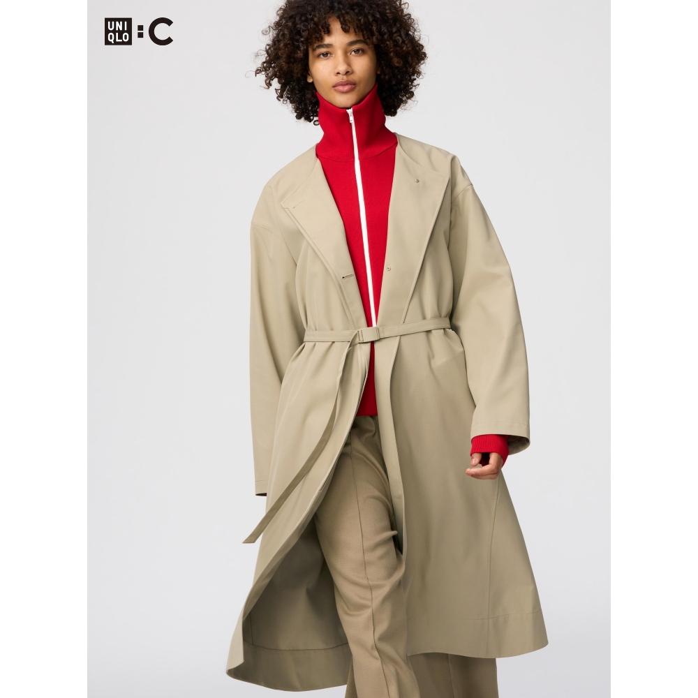 Uniqlo Japan Collarless Long Coat Relaxed Fit