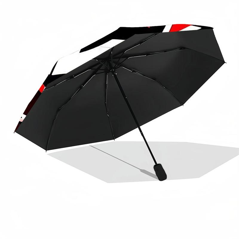 AF E-Sport Shield Logo Print Folding Umbrella, Auto Open/Close, UV Protection, Windproof Compact Travel Umbrella