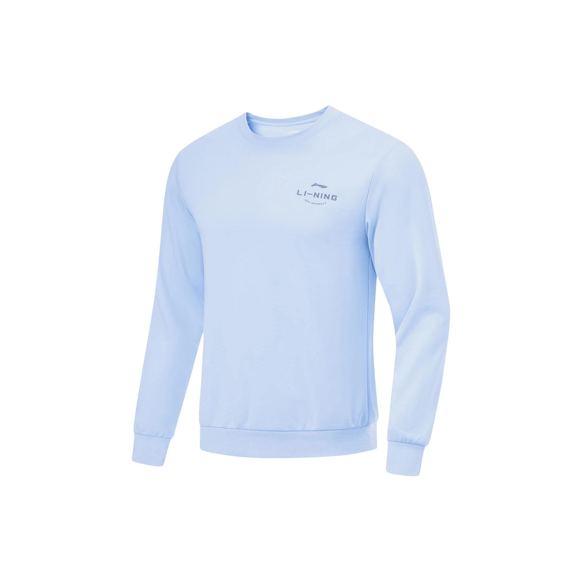 

Li Ning Plain Round Neck Pullover Long Sleeve T Shirt Men Tops Sky-Blue AWDT515-4 3XL