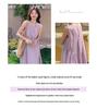 Women's Summer 2025 Korean Style Purple Sleeveless High Waist Vacation Dress