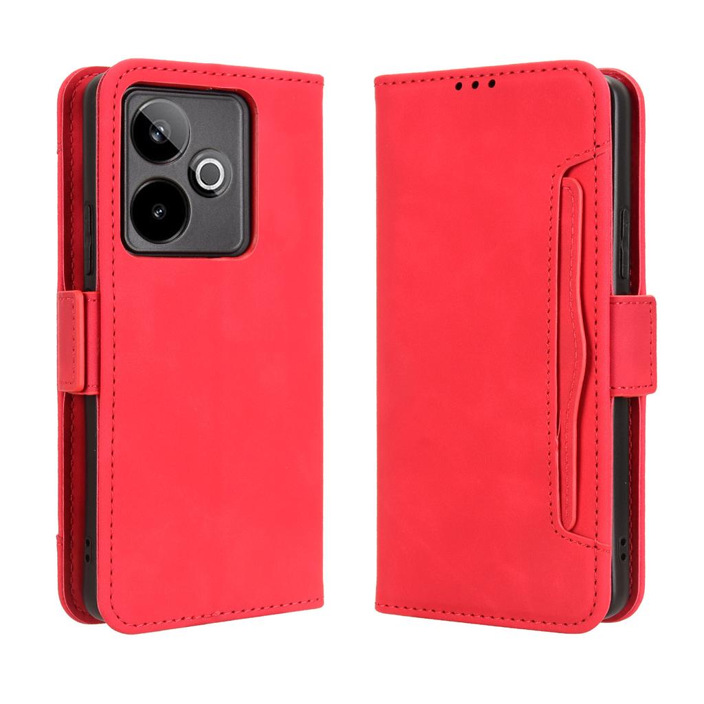 Für Realme GT7 5G (China)/Realme GT 7 5G Lederhülle Handy-Brieftaschen-Hülle mit mehreren Kartenfächern