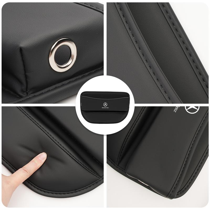 For Mercedes Benz Car Seat Gap Organizer Leather Storage Box Interior Accessories W211 W124 W176 W177 C180 C200 C260 C300 GLC