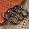2026 European and American New Retro 8-character Black Bracelet Simple and Versatile Bracelet Leather Men