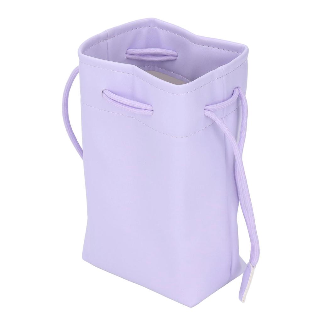 PU Leather Drawstring Pouch Bag Portable Waterproof Universal Instant Camera Film Printer Storage Organizer Purple