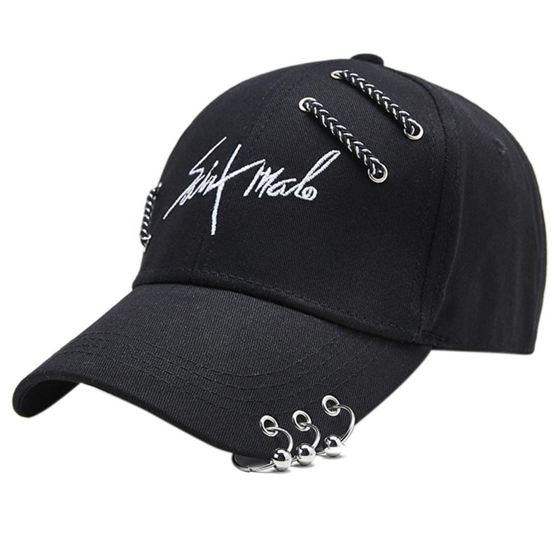 Casual Baseball Cap Letter Sport Cap Trendy Peaked Cap with Ring All-match for Outdoor Hiking Riding Camping Cycling