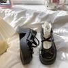 Décolleté da donna primaverili a punta rotonda tacco grosso scarpe Mary Janes scarpe con plateau per donna vestito studenti scarpe con tacco Lolita da donna