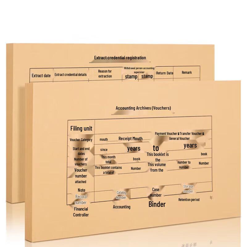 Jingzhouyuan G Invoice Accounting Voucher Cover (3-Pack)