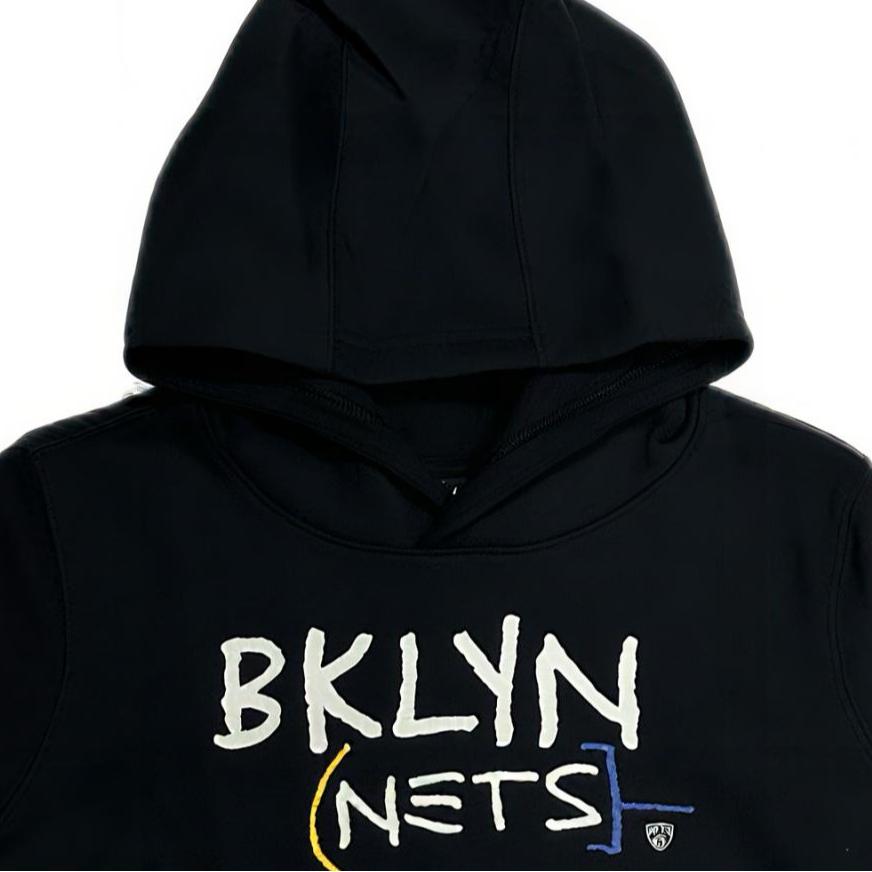 Nike X NBA Collaboration Hoodie Brooklyn Nets CE Pullover Comfortable Kids Hoodies Black 3Z2B7FDKM-NYN