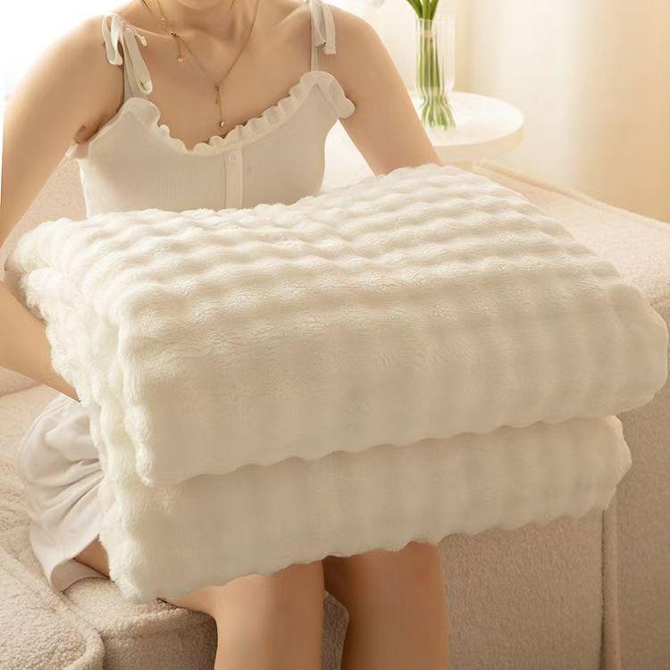 150*200CM Blase Samtdecke, Flanelldecke, Nickerchen-Decke, Korallensamt Überdecke, Winter Verdickte Samtdecke