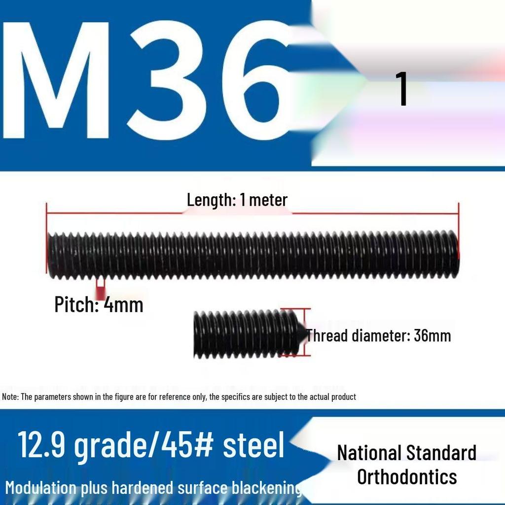 High-Strength Full Thread Lead Screw, 10.9 & 12.9 Grade, M8, National Standard
