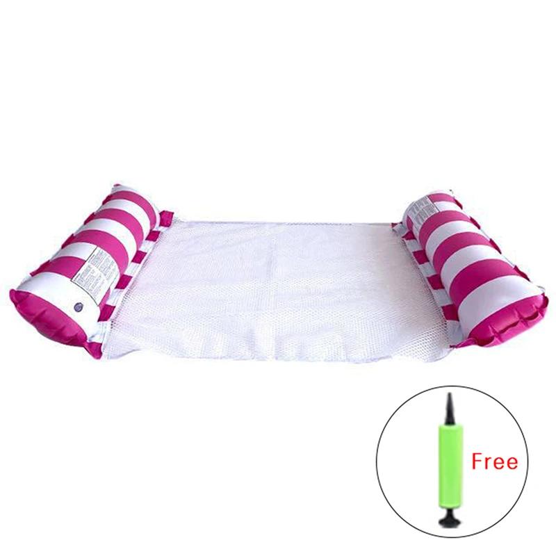 

Складной плавучий водный гамак с насосом, плавучий шезлонг, надувной коврик для бассейна, плавучая кровать-кресло, надувной матрас для плавания в бассейне розы красного