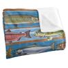 JQ Licensing Silky Patterned Fishing Supersoft Blanket