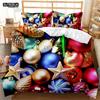 Christmas Santa Duvet Cover Set Winter Theme Cartoon Bedding Set Microfiber Santa Claus Elk Carriage Comforter Cover Girl Boy