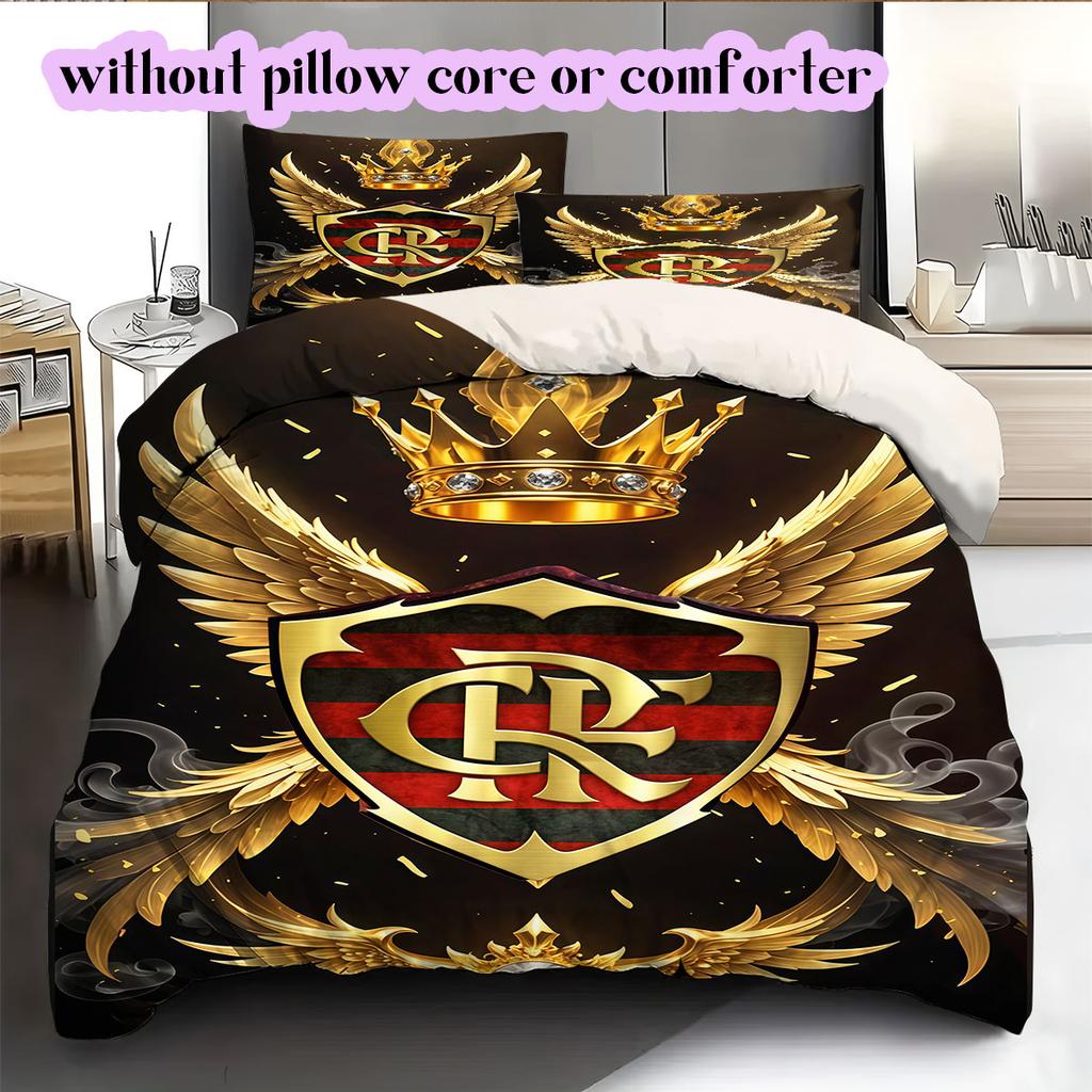 Flamengo football soccer Pattern Bedding,Quilt Set Quilt Cover Pillowcase Home Birthday Gift (1*duvet cover+2*pillowcase,without core)