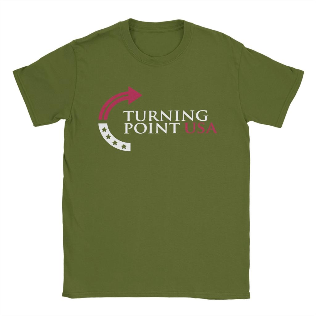 Charlie Kirk Turning Point USA T Shirts for Men Pure Cotton T-Shirt Crew Neck Rest In Peace Tees Short Sleeve Clothes Gift Idea