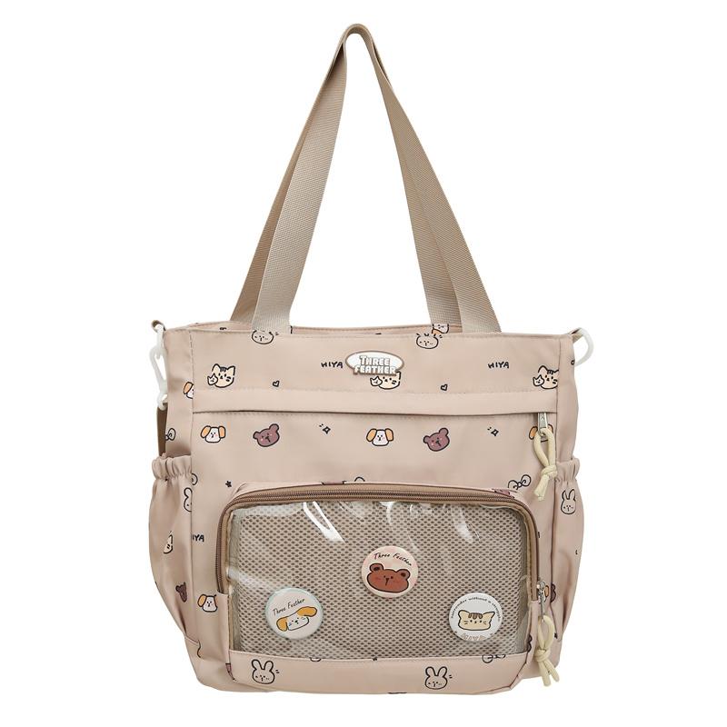 Прозрачная большая вместительная сумка-тоут женская сумка через плечо с мультяшным — фото 21