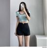 2024 Women's Summer Petite High Waist Slimming A-Line Black Suit Shorts