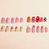 96 szt. 24*4 Krwiste Halloween Długie Migdały Sztuczne Paznokcie 3D Czarna Czerwona Pajęczyna Czaszka Przyklejane Paznokcie Pełne Pokrycie Manicure Dekoracje