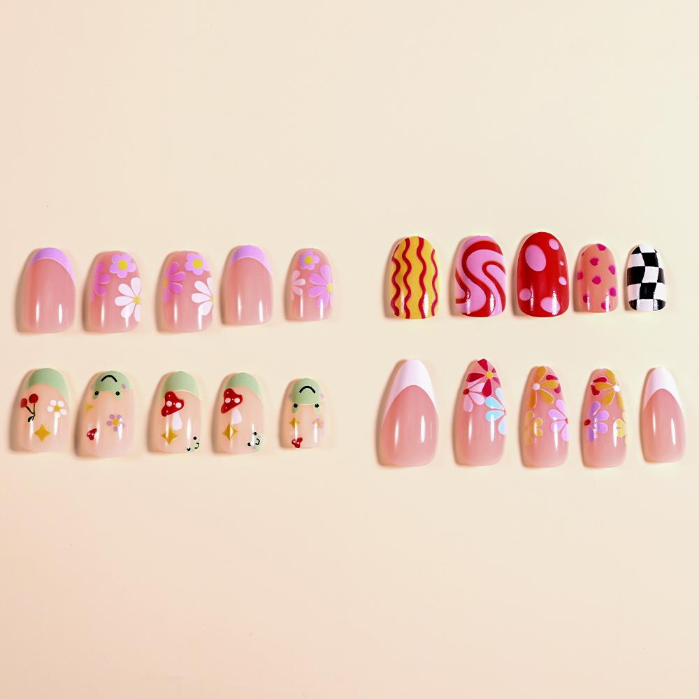 96 szt. 24*4 Krwiste Halloween Długie Migdały Sztuczne Paznokcie 3D Czarna Czerwona Pajęczyna Czaszka Przyklejane Paznokcie Pełne Pokrycie Manicure Dekoracje