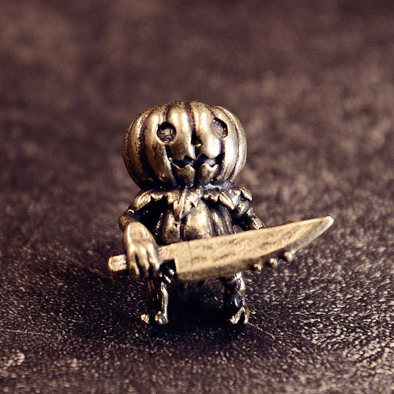 Pumpkin Demon Brass Knife Beads Halloween DIY Woven Lanyard Keychain Pendants Bracelets Charms Jewelry Hangings Accessories