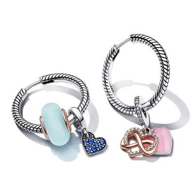 925 Silver Earring Pendientes De Aro Moments Para Charm Double Hoop Earrings Women Earrings Fit Original  Earring Jewelry