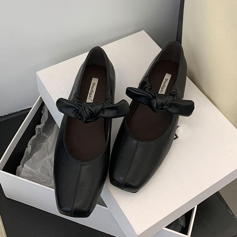 Modische Damen-Halbschuhe mit Höhenvergrößerung Damen Mary Janes Schuhe 2025 Neue Mode Schmetterlingsknoten Damen Ballerinas Slipper